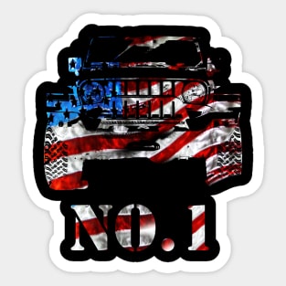 No.1 4x4 car US Flag Sticker